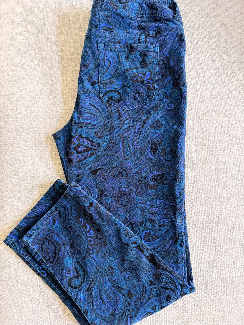 Chico's Women's Blue Paisley Straight Leg Jeans